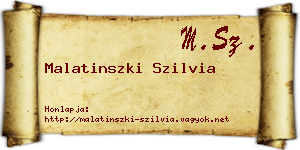 Malatinszki Szilvia névjegykártya