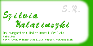 szilvia malatinszki business card